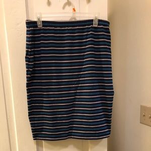 Stripped cotton pencil skirt